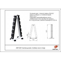 AR120 Гантельная стойка на 6 пар